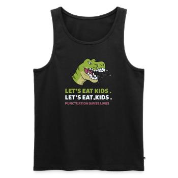 Punctuation Saves Lives I Funny English Grammar - Männer Premium Bio Tank Top - Schwarz - Vorne - AI Model Male 178 light (178cm)