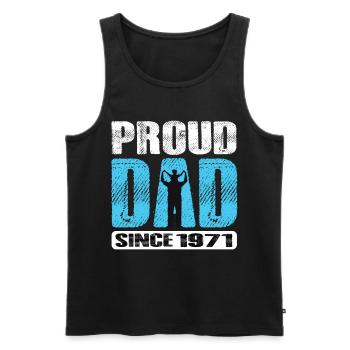 Proud Dad Since 1971 - Männer Premium Bio Tank Top - Schwarz - Vorne - AI Model Male 178 light (178cm)