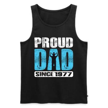 Proud Dad Since 1977 - Männer Premium Bio Tank Top - Schwarz - Vorne - AI Model Male 178 light (178cm)