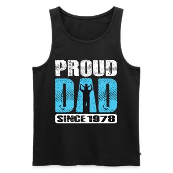 Proud Dad Since 1978 - Männer Premium Bio Tank Top - Schwarz - Vorne - AI Model Male 178 light (178cm)
