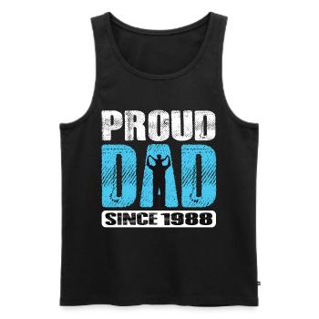 Fier papa depuis 1988 - Débardeur bio Premium Homme - noir - Devant - Michal (187cm)