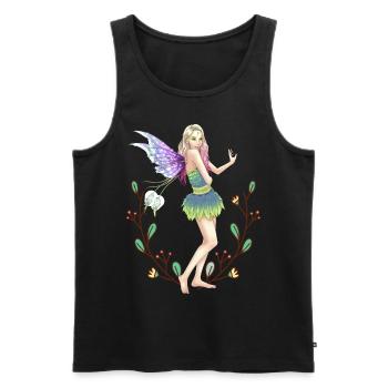 Natur Fantasy Elfe Fee Feen Märchen Kinder Kind - Männer Premium Bio Tank Top - Schwarz - Vorne - AI Model Male 178 light (178cm)