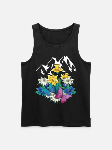 Østrig Tirol Forår Naturelskere Alm - Herre Premium økologisk tanktop - sort