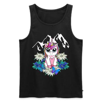 Alps Unicorn Spring Mythical Animals Alm Children - Men's Premium Organic Tank Top - black - Front - AI Model Male 178 light (178cm)