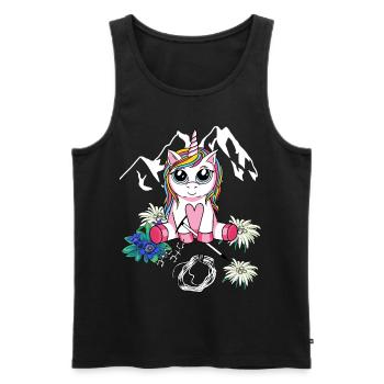 Alpen Unicorn Mountaineer Alpinisme Enfant descente en rappel - Débardeur bio Premium Homme - noir - Devant - Michal (187cm)