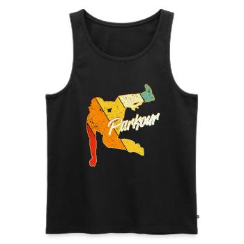 parkour - Débardeur bio Premium Homme - noir - Devant - AI Model Male 178 light (178cm)
