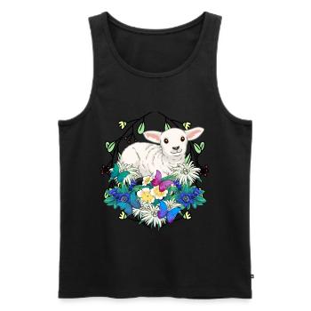 Frühlingsanfang Lamm Schafe frohe Ostern Natur - Männer Premium Bio Tank Top - Schwarz - Vorne - AI Model Male 178 light (178cm)