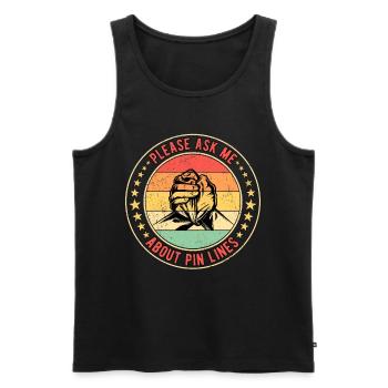 Armdrücken Armwrestling Pin Lines - Männer Premium Bio Tank Top - Schwarz - Vorne - Michal (187cm)
