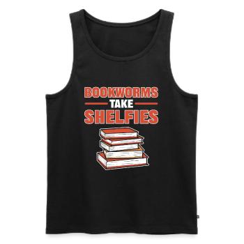 Les rats de bibliothèque prennent des étagères Livre amoureux du livre Livre du bibliothécaire - Débardeur bio Premium Homme - noir - Devant - AI Model Male 178 light (178cm)