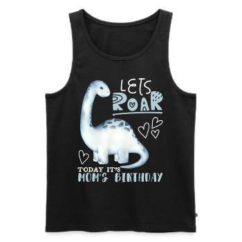 Dinosaur Mama-Mother, Happy Birthday - Men's Premium Organic Tank Top - black - Front - AI Model Male 178 light (178cm)