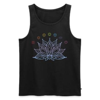 Lotus Flower Chakras Aligned For Yoga Lover - Männer Premium Bio Tank Top - Schwarz - Vorne - AI Model Male 178 light (178cm)