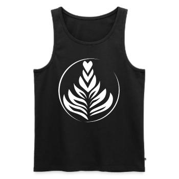 Barista Latte Art Flower For Coffee Lover - Männer Premium Bio Tank Top - Schwarz - Vorne - AI Model Male 178 light (178cm)