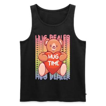 Teddy Hug Dealer Arc-en-ciel Mignon Teddy Bear Hug Time - Débardeur bio Premium Homme - noir - Devant - AI Model Male 178 light (178cm)