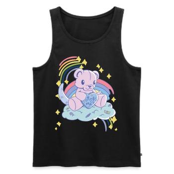 Rainbow Hug Me Cute Teddy Love Hug Dealer Cute Ted - Männer Premium Bio Tank Top - Schwarz - Vorne - AI Model Male 178 light (178cm)