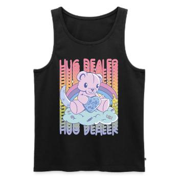 Hug Me Cute Teddy Rainbow Love Hug Dealer Cute Ted - Männer Premium Bio Tank Top - Schwarz - Vorne - AI Model Male 178 light (178cm)