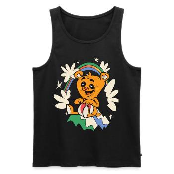 Rainbow Loved Teddy Hug Time Cute Teddy Bear - Men's Premium Organic Tank Top - black - Front - Michal (187cm)