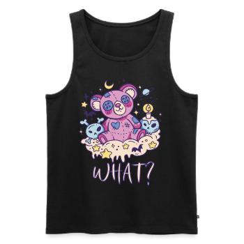Funny teddy skull nightmare, huh? Murderous - Men's Premium Organic Tank Top - black - Front - AI Model Male 178 light (178cm)