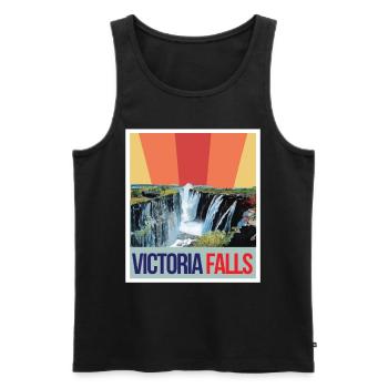 Waterfall Souvenir Africa Victoria Falls Zimbabwe - Men's Premium Organic Tank Top - black - Front - Michal (187cm)