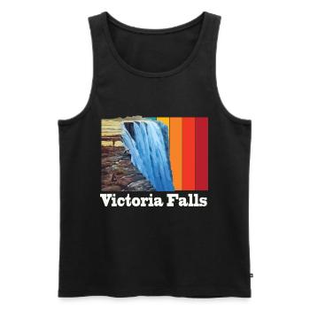 Victoria Falls Waterfall Souvenir Africa Zimbabwe - Men's Premium Organic Tank Top - black - Front - Michal (187cm)
