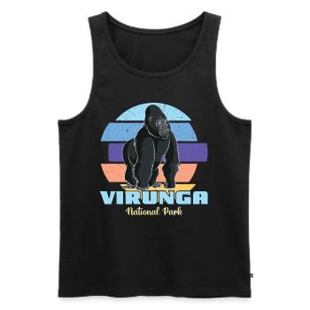 Parc National des Virunga-Gorille-Afrique-Congo-Souvenir - Débardeur bio Premium Homme - noir - Devant - Michal (187cm)