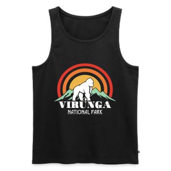 Parc National des Virunga-Souvenir-Gorille-Afrique-Congo - Débardeur bio Premium Homme - noir - Devant - Michal (187cm)