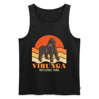 Virunga-Parc National-Congo-Gorille-Safari-Afrique-S - Débardeur bio Premium Homme - noir - Devant - Michal (187cm)