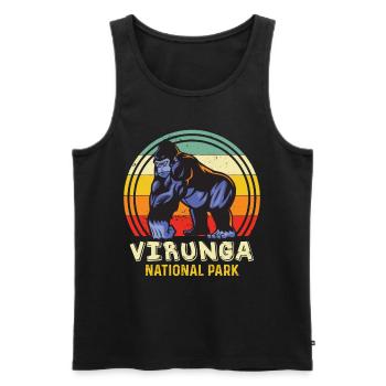 Parc National des Virunga Congo Safari Gorille Afrique S - Débardeur bio Premium Homme - noir - Devant - Michal (187cm)