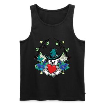 Beginning of Spring, Bear, Teddy Bear, Gnome, Dwarf, Kids - Men's Premium Organic Tank Top - black - Front - Michal (187cm)