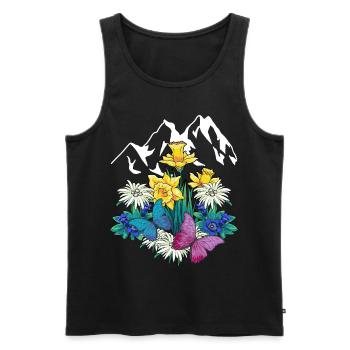 Austria Tyrol Spring Nature Nature Lovers Alm - Men's Premium Organic Tank Top - black - Front - AI Model Male 178 light (178cm)