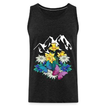 Autriche Tyrol printemps Nature Amoureux de la nature Alm - Débardeur bio Premium Homme - charbon - Devant - Alexander (188cm)