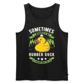 Rubber Duck Gift Squeaky Duck Bathing Duck - Débardeur bio Premium Homme - noir - Devant - Michal (187cm)