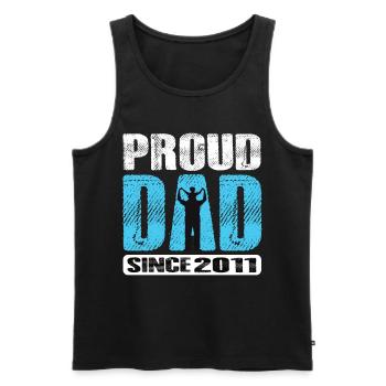 Proud Dad Since 2011 - Männer Premium Bio Tank Top - Schwarz - Vorne - AI Model Male 178 light (178cm)