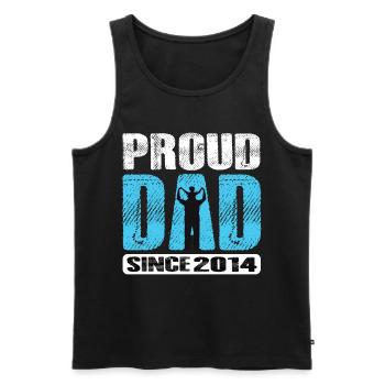 Proud Dad Since 2014 - Männer Premium Bio Tank Top - Schwarz - Vorne - AI Model Male 178 light (178cm)