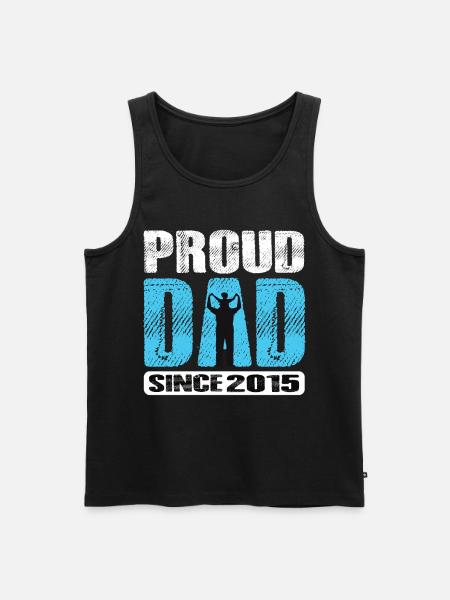 Proud Dad Since 2015 - Men's Premium Organic Tank Top - black