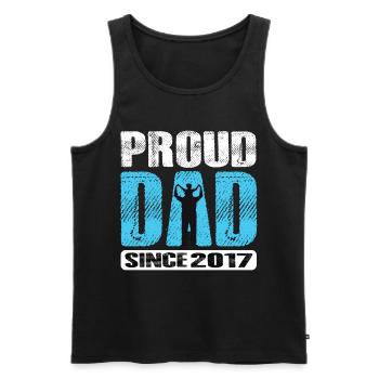 Fier papa depuis 2017 - Débardeur bio Premium Homme - noir - Devant - Michal (187cm)