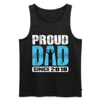 Proud Dad Since 2018 - Men's Premium Organic Tank Top - black - Front - AI Model Male 178 light (178cm)