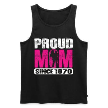 Proud Mom Since 1970 - Men's Premium Organic Tank Top - black - Front - AI Model Male 178 light (178cm)