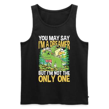 You May Say I'm A Dreamer But I'm Not The Only One - Männer Premium Bio Tank Top - Schwarz - Vorne - Michal (187cm)