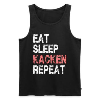 Eat Sleep Kacken Repeat für Männer und Frauen - Männer Premium Bio Tank Top - Schwarz - Vorne - Michal (187cm)