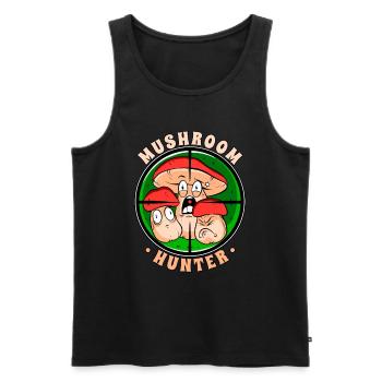 Chasseur de champignons Cueilleurs de champignons Producteurs de champignons - Débardeur bio Premium Homme - noir - Devant - AI Model Male 178 light (178cm)
