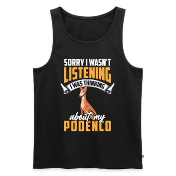 Podenco war abgelenkt spanischer Podenco - Männer Premium Bio Tank Top - Schwarz - Vorne - AI Model Male 178 light (178cm)