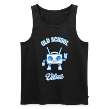Old School Vibes Retro Beat Box Music Lover - Männer Premium Bio Tank Top - Schwarz - Vorne - AI Model Male 178 light (178cm)