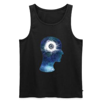 spirituel Espace Cosmos Illumination - Débardeur bio Premium Homme - noir - Devant - AI Model Male 178 light (178cm)
