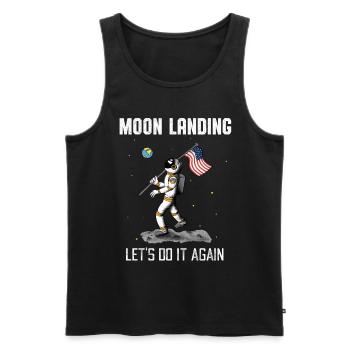 Mondlandung Wiederholden Astronaut Weltall Mond - Männer Premium Bio Tank Top - Schwarz - Vorne - AI Model Male 178 light (178cm)