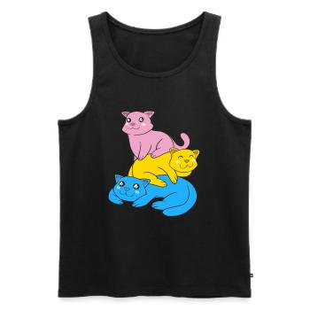 Pansexuality Flag Cats Pan Pride Color - Men's Premium Organic Tank Top - black - Front - AI Model Male 178 light (178cm)