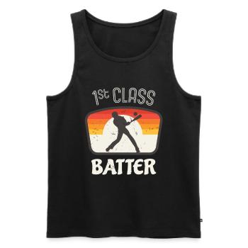 Erstklassiger Batter Baseball Spieler Retro - Männer Premium Bio Tank Top - Schwarz - Vorne - Michal (187cm)