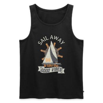 Sailing Sailboat Captain Joy Sea Sailors - Men's Premium Organic Tank Top - black - Front - Michal (187cm)