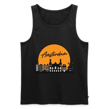Amsterdam Skyline holländisches Souvenir-holländis - Männer Premium Bio Tank Top - Schwarz - Vorne - Michal (187cm)