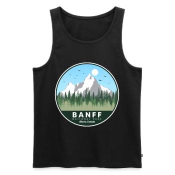 Randonnée souvenir du parc national Banff de l’Alberta - Débardeur bio Premium Homme - noir - Devant - AI Model Male 178 light (178cm)