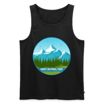 Parc national Banff Canada Alberta Souvenir Randonnée pédestre - Débardeur bio Premium Homme - noir - Devant - AI Model Male 178 light (178cm)